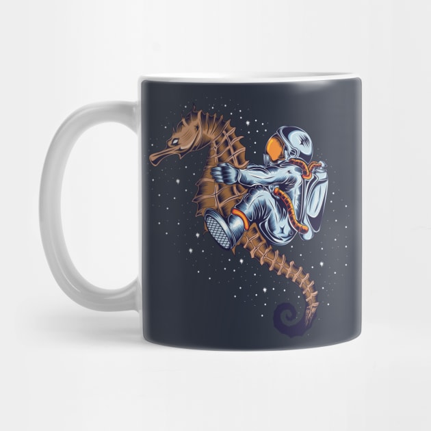 astronaut riding seahorse by Mako Design 